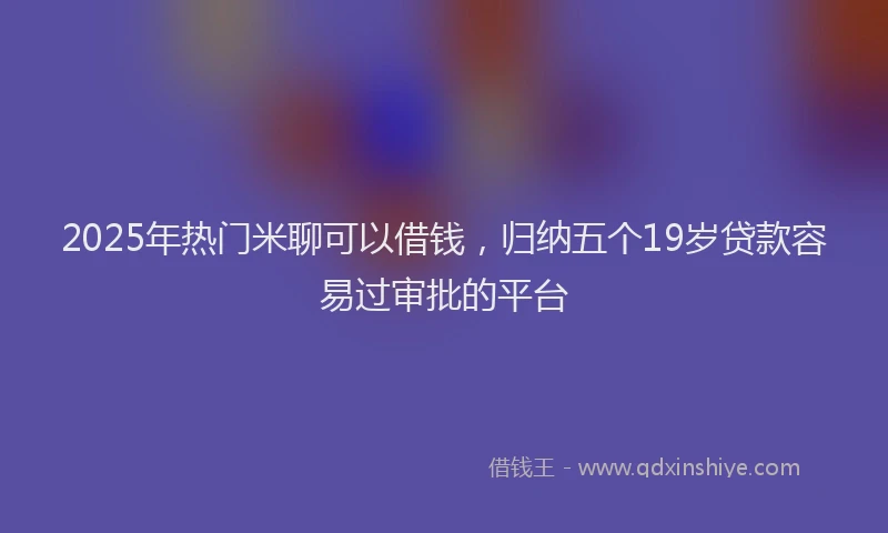 2025年热门米聊可以借钱，归纳五个19岁贷款容易过审批的平台