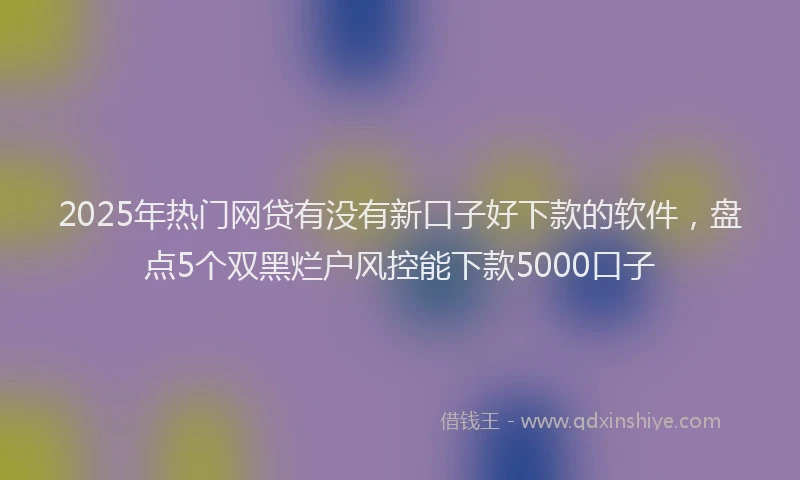 2025年热门网贷有没有新口子好下款的软件，盘点5个双黑烂户风控能下款5000口子