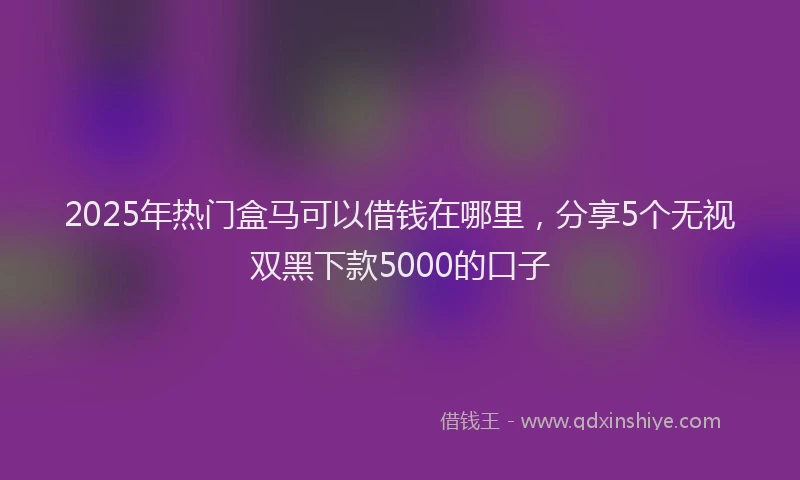 2025年热门盒马可以借钱在哪里，分享5个无视双黑下款5000的口子