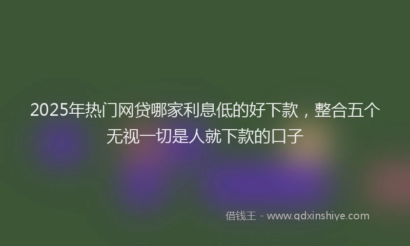 2025年热门网贷哪家利息低的好下款，整合五个无视一切是人就下款的口子