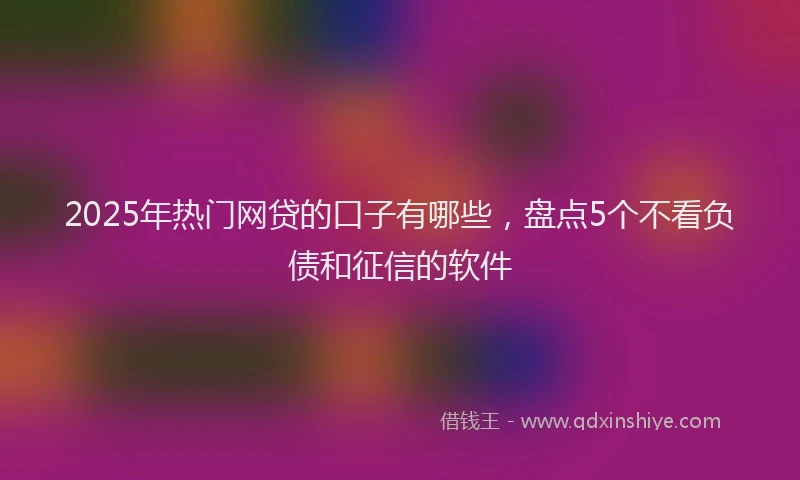 2025年热门网贷的口子有哪些，盘点5个不看负债和征信的软件