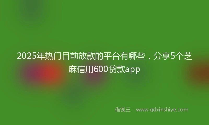 2025年热门目前放款的平台有哪些，分享5个芝麻信用600贷款app