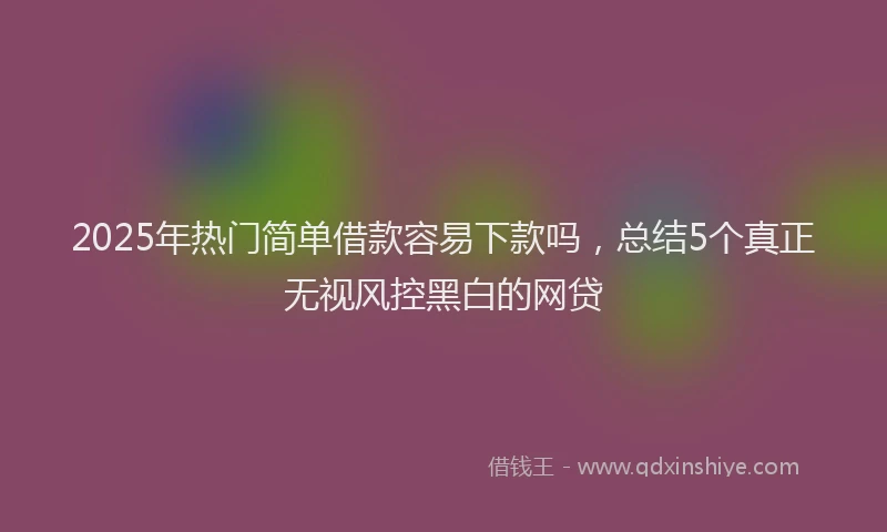 2025年热门简单借款容易下款吗，总结5个真正无视风控黑白的网贷
