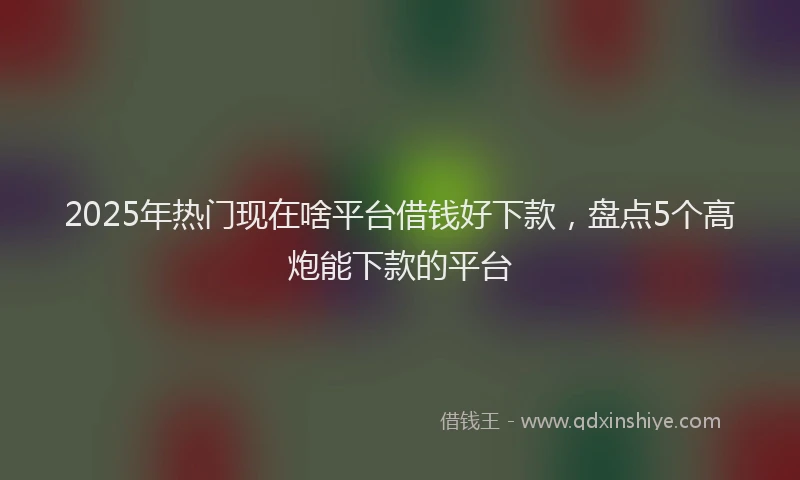 2025年热门现在啥平台借钱好下款，盘点5个高炮能下款的平台