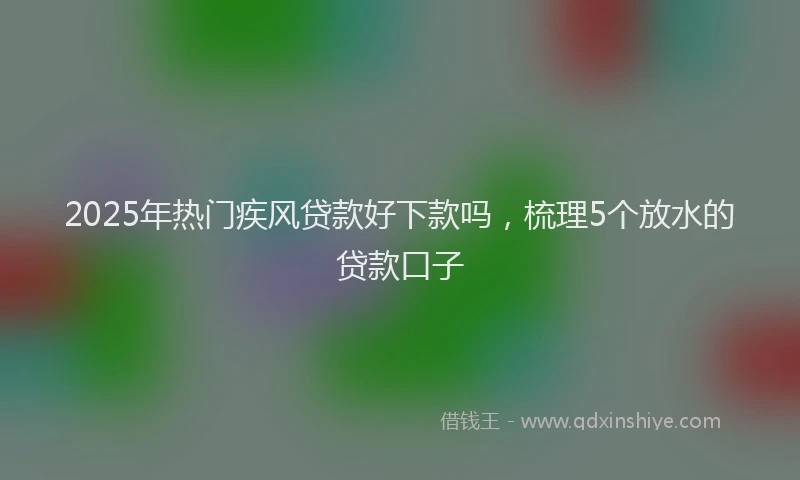 2025年热门疾风贷款好下款吗，梳理5个放水的贷款口子