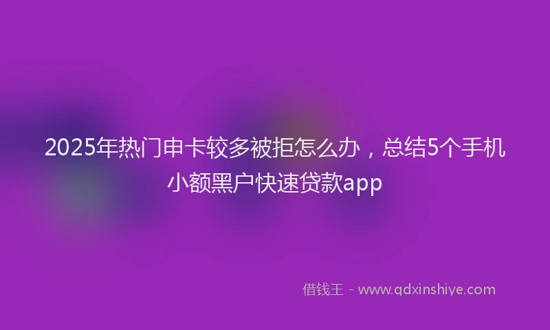 2025年热门申卡较多被拒怎么办，总结5个手机小额黑户快速贷款app