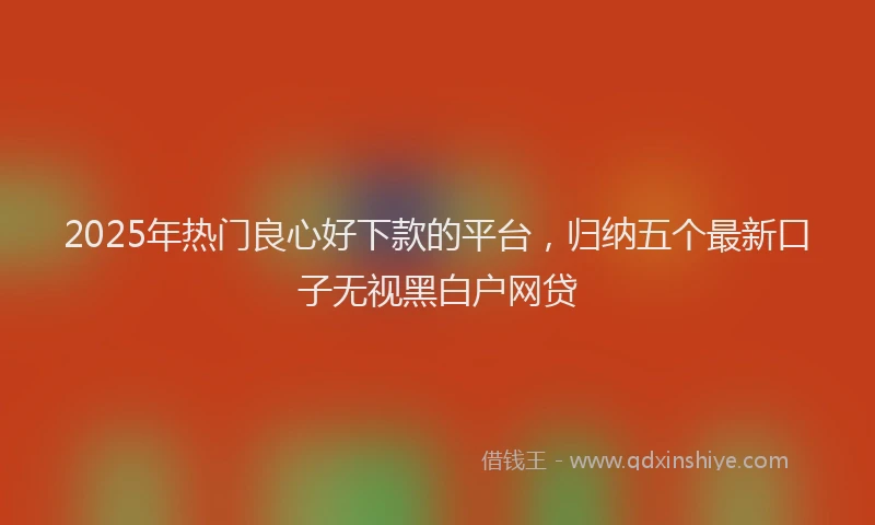 2025年热门良心好下款的平台，归纳五个最新口子无视黑白户网贷