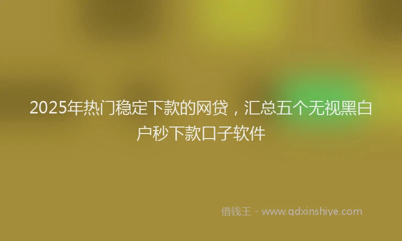 2025年热门稳定下款的网贷，汇总五个无视黑白户秒下款口子软件
