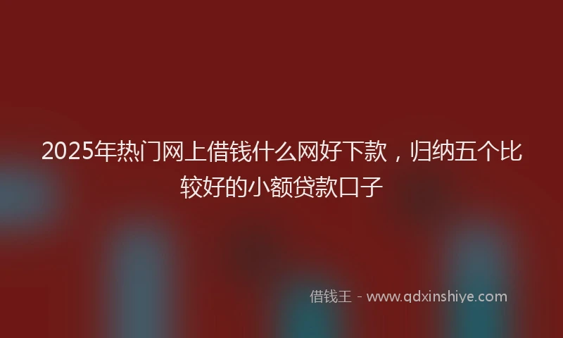 2025年热门网上借钱什么网好下款，归纳五个比较好的小额贷款口子