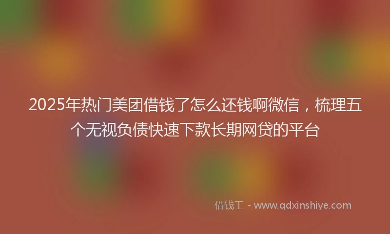 2025年热门美团借钱了怎么还钱啊微信，梳理五个无视负债快速下款长期网贷的平台