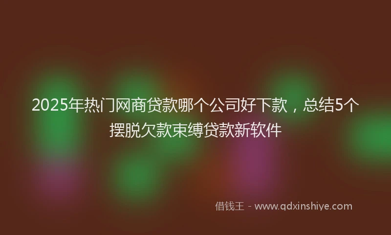2025年热门网商贷款哪个公司好下款，总结5个摆脱欠款束缚贷款新软件