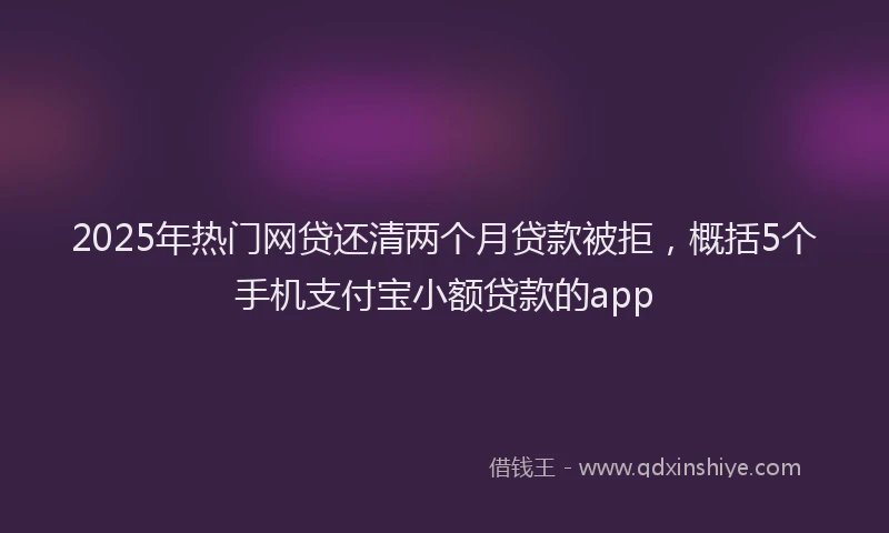 2025年热门网贷还清两个月贷款被拒，概括5个手机支付宝小额贷款的app