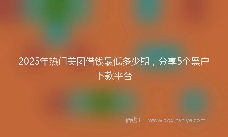 2025年热门美团借钱最低多少期，分享5个黑户下款平台