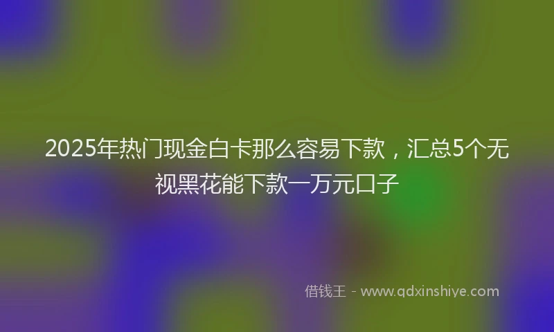 2025年热门现金白卡那么容易下款，汇总5个无视黑花能下款一万元口子