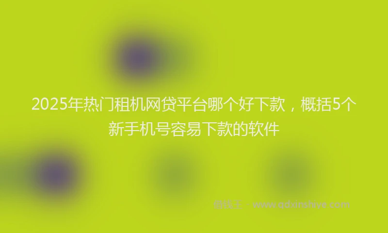2025年热门租机网贷平台哪个好下款，概括5个新手机号容易下款的软件