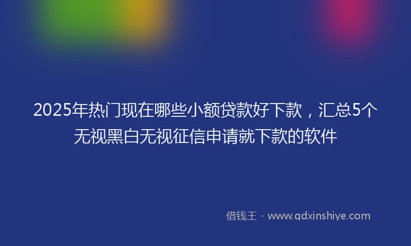 2025年热门现在哪些小额贷款好下款，汇总5个无视黑白无视征信申请就下款的软件