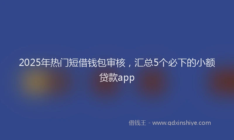 2025年热门短借钱包审核，汇总5个必下的小额贷款app