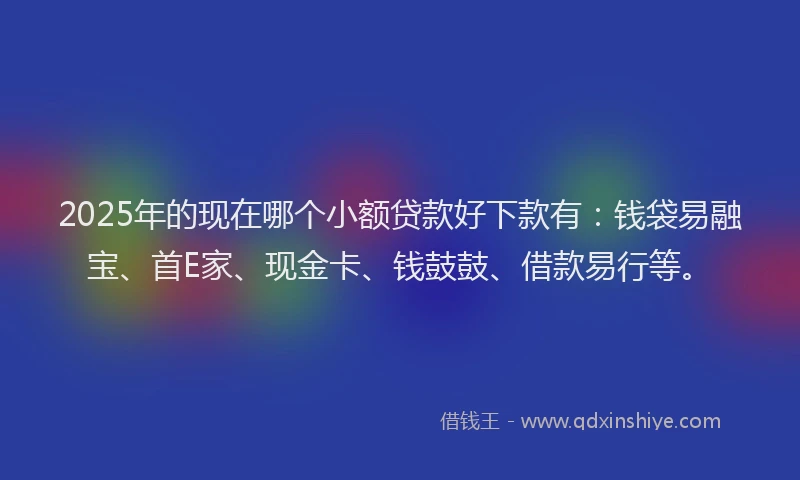 2025年的现在哪个小额贷款好下款有:钱袋易融宝、首E家、现金卡、钱鼓鼓、借款易行等。