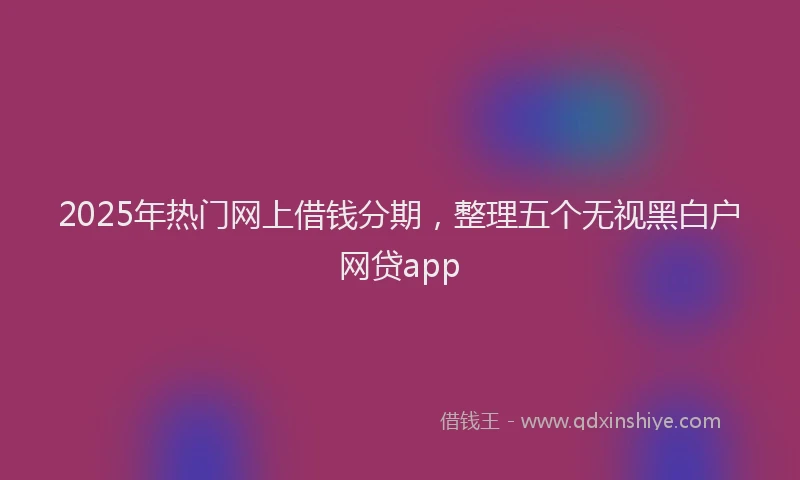 2025年热门网上借钱分期，整理五个无视黑白户网贷app