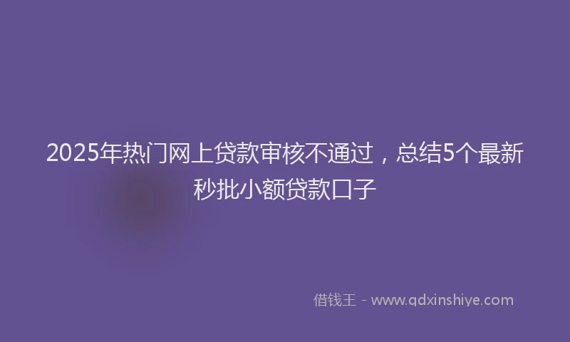 2025年热门网上贷款审核不通过,总结5个最新秒批小额贷款口子