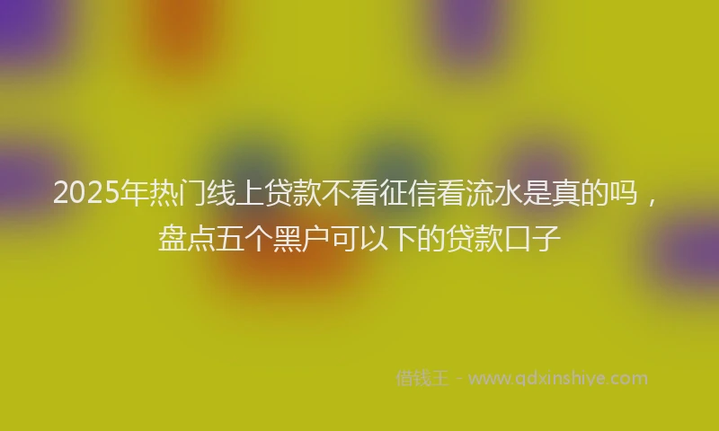 2025年热门线上贷款不看征信看流水是真的吗，盘点五个黑户可以下的贷款口子