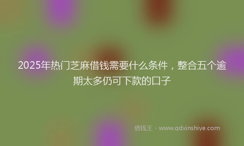 2025年热门芝麻借钱需要什么条件，整合五个逾期太多仍可下款的口子