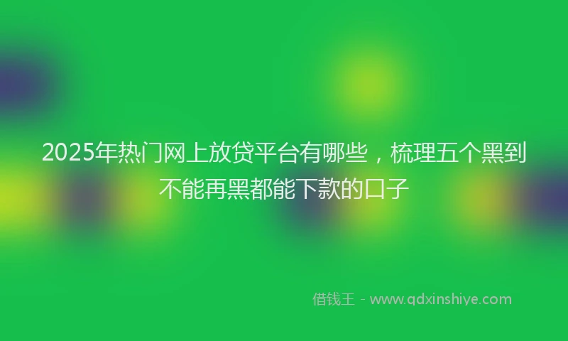 2025年热门网上放贷平台有哪些，梳理五个黑到不能再黑都能下款的口子