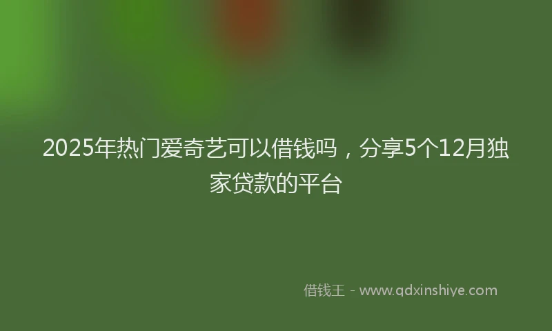 2025年热门爱奇艺可以借钱吗,分享5个12月独家贷款的平台