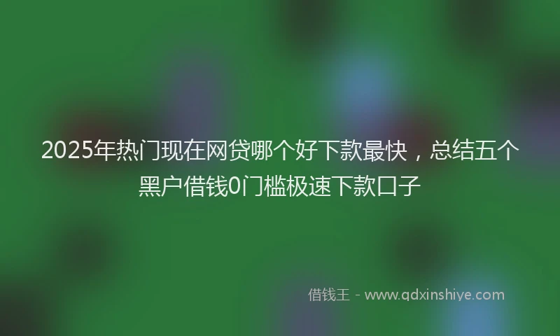 2025年热门现在网贷哪个好下款最快，总结五个黑户借钱0门槛极速下款口子