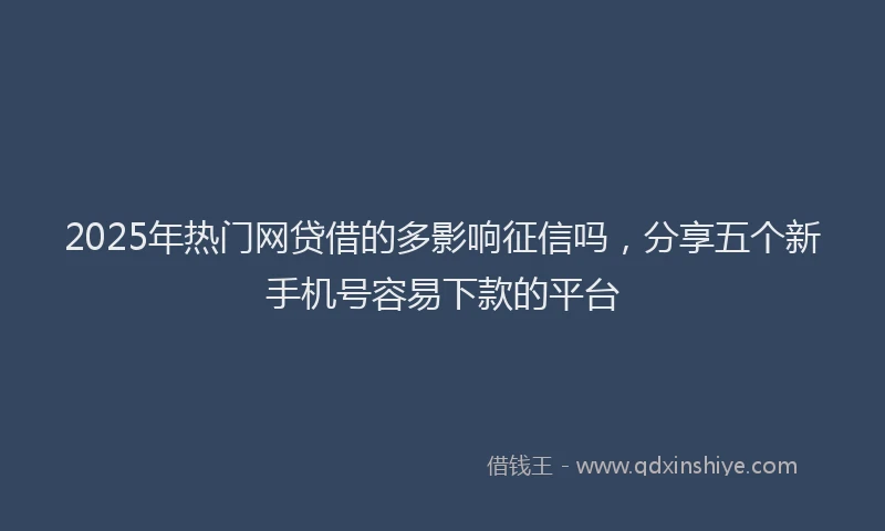 2025年热门网贷借的多影响征信吗，分享五个新手机号容易下款的平台