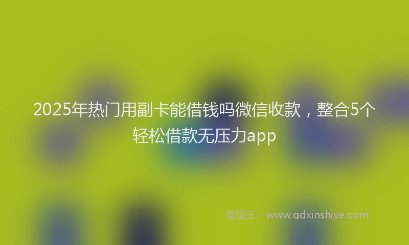 2025年热门用副卡能借钱吗微信收款，整合5个轻松借款无压力app