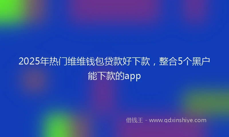 2025年热门维维钱包贷款好下款，整合5个黑户能下款的app