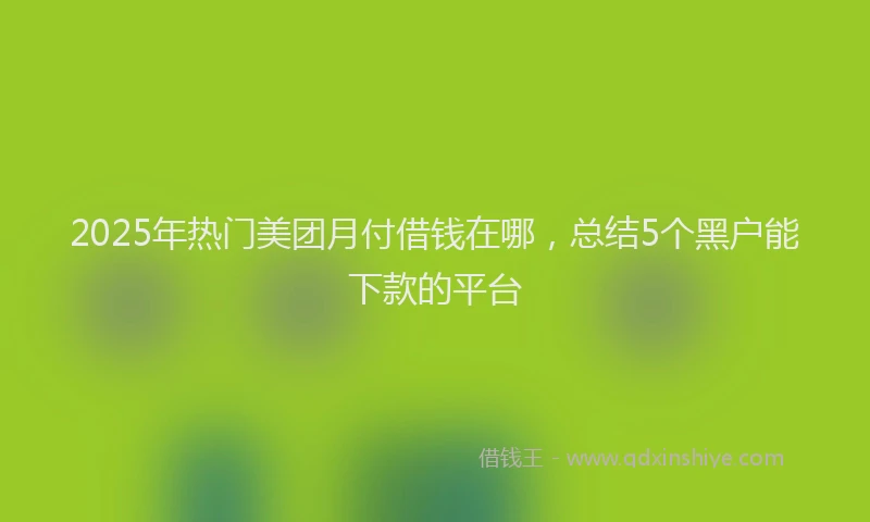 2025年热门美团月付借钱在哪，总结5个黑户能下款的平台