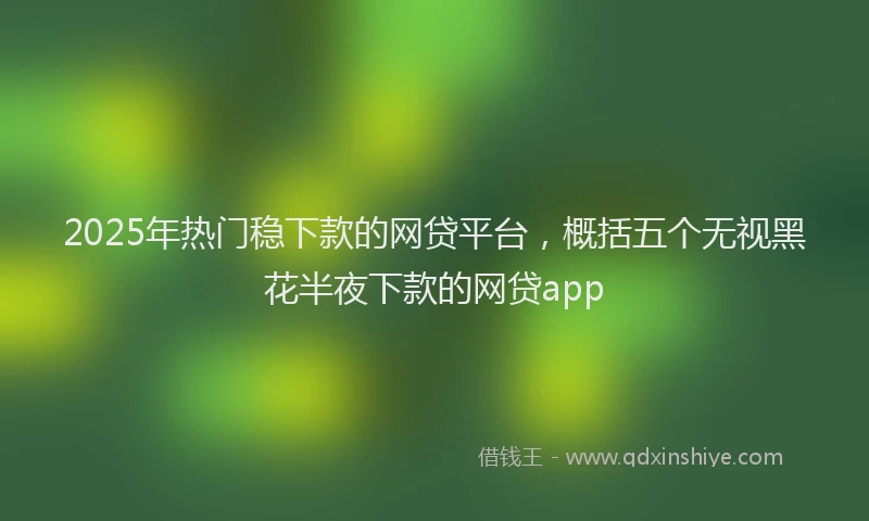 2025年热门稳下款的网贷平台，概括五个无视黑花半夜下款的网贷app