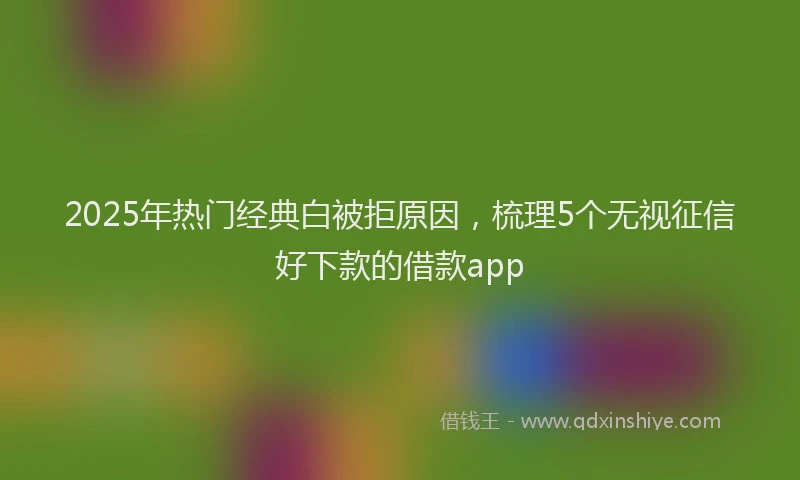 2025年热门经典白被拒原因，梳理5个无视征信好下款的借款app