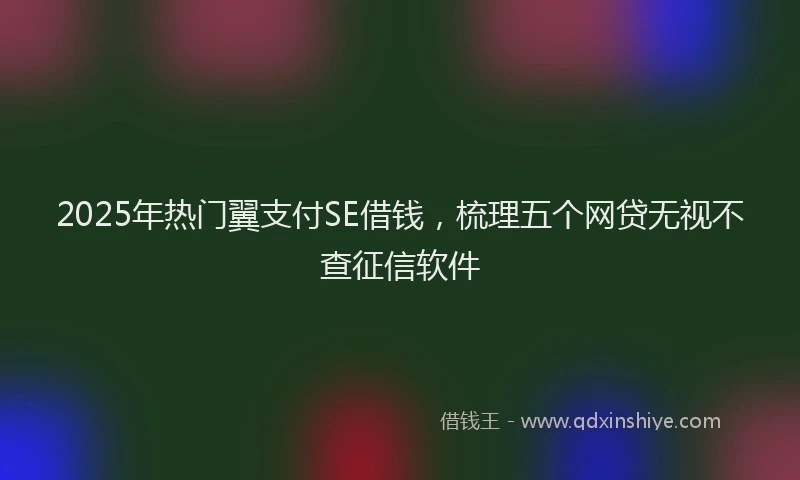 2025年热门翼支付SE借钱，梳理五个网贷无视不查征信软件