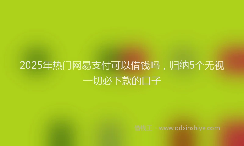 2025年热门网易支付可以借钱吗，归纳5个无视一切必下款的口子
