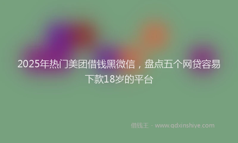2025年热门美团借钱黑微信，盘点五个网贷容易下款18岁的平台