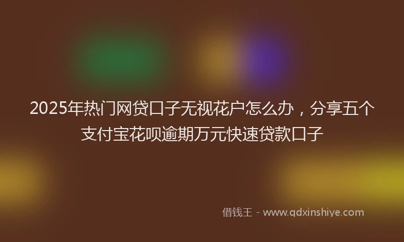 2025年热门网贷口子无视花户怎么办，分享五个支付宝花呗逾期万元快速贷款口子