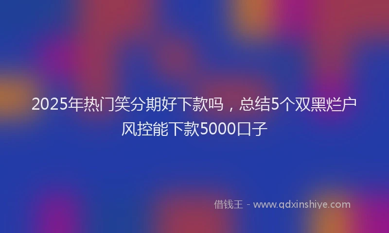 2025年热门笑分期好下款吗，总结5个双黑烂户风控能下款5000口子