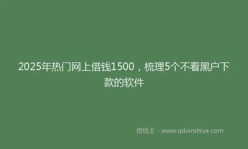 2025年热门网上借钱1500，梳理5个不看黑户下款的软件