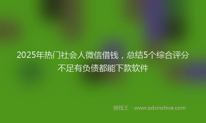 2025年热门社会人微信借钱，总结5个综合评分不足有负债都能下款软件