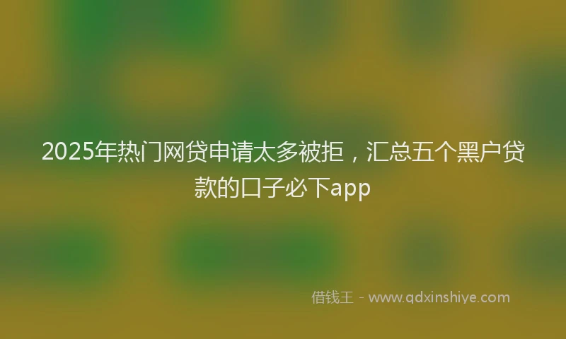 2025年热门网贷申请太多被拒，汇总五个黑户贷款的口子必下app