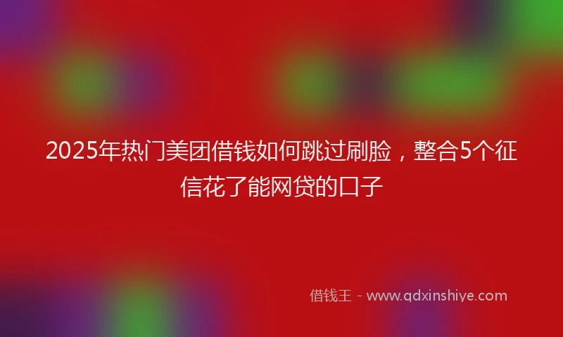 2025年热门美团借钱如何跳过刷脸，整合5个征信花了能网贷的口子