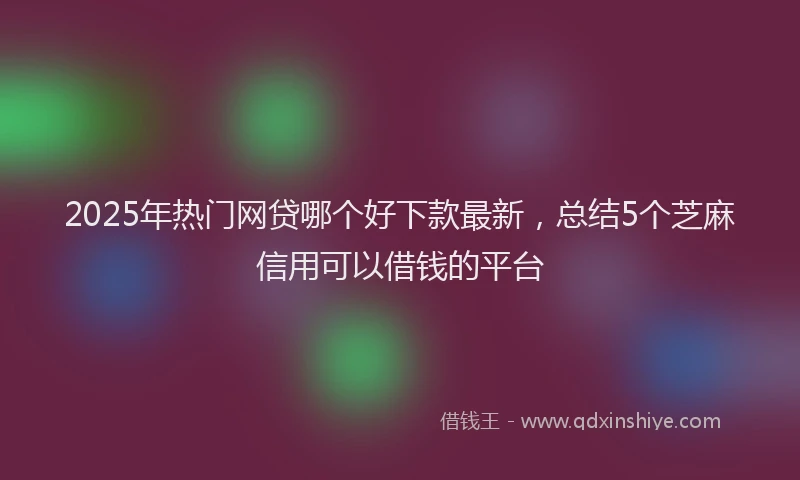 2025年热门网贷哪个好下款最新，总结5个芝麻信用可以借钱的平台