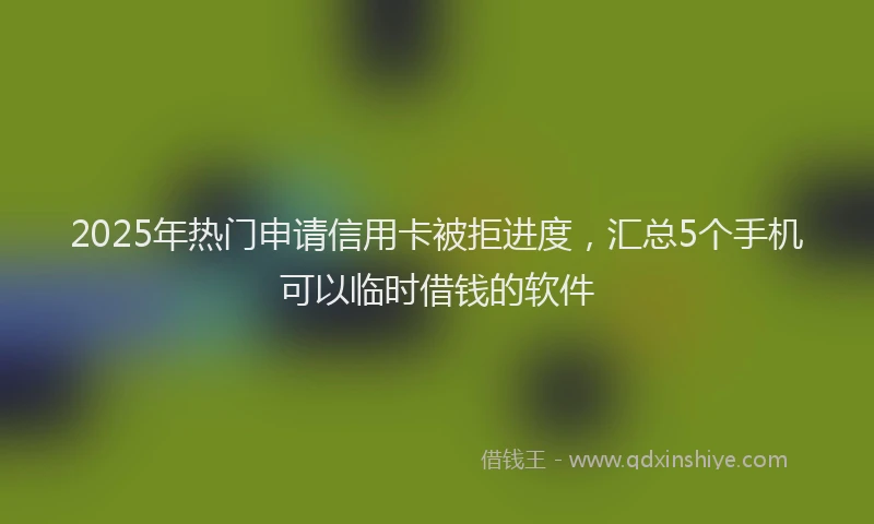 2025年热门申请信用卡被拒进度，汇总5个手机可以临时借钱的软件