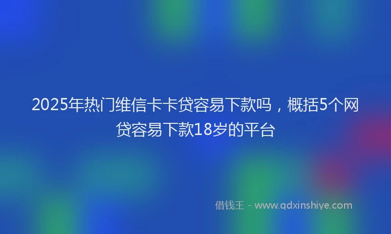 2025年热门维信卡卡贷容易下款吗，概括5个网贷容易下款18岁的平台