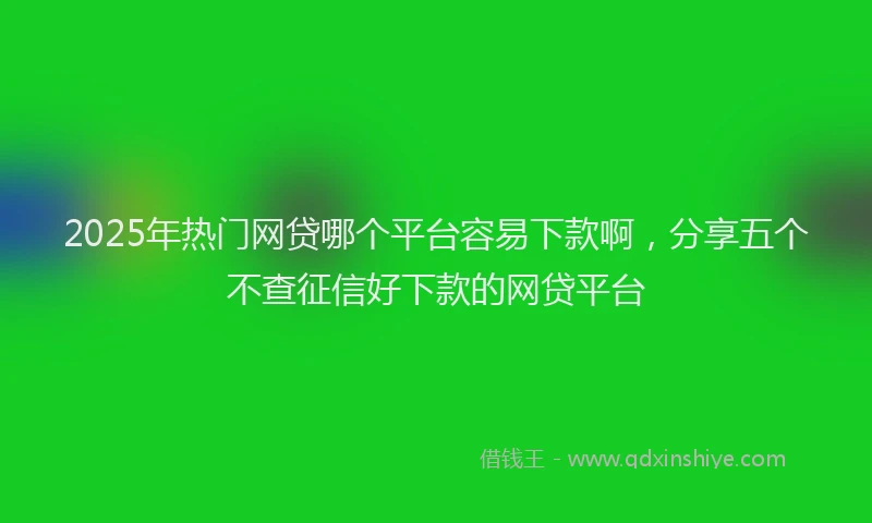 2025年热门网贷哪个平台容易下款啊，分享五个不查征信好下款的网贷平台