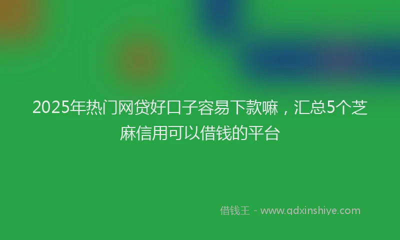 2025年热门网贷好口子容易下款嘛，汇总5个芝麻信用可以借钱的平台