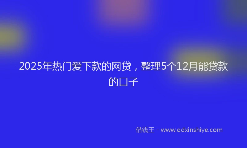 2025年热门爱下款的网贷，整理5个12月能贷款的口子